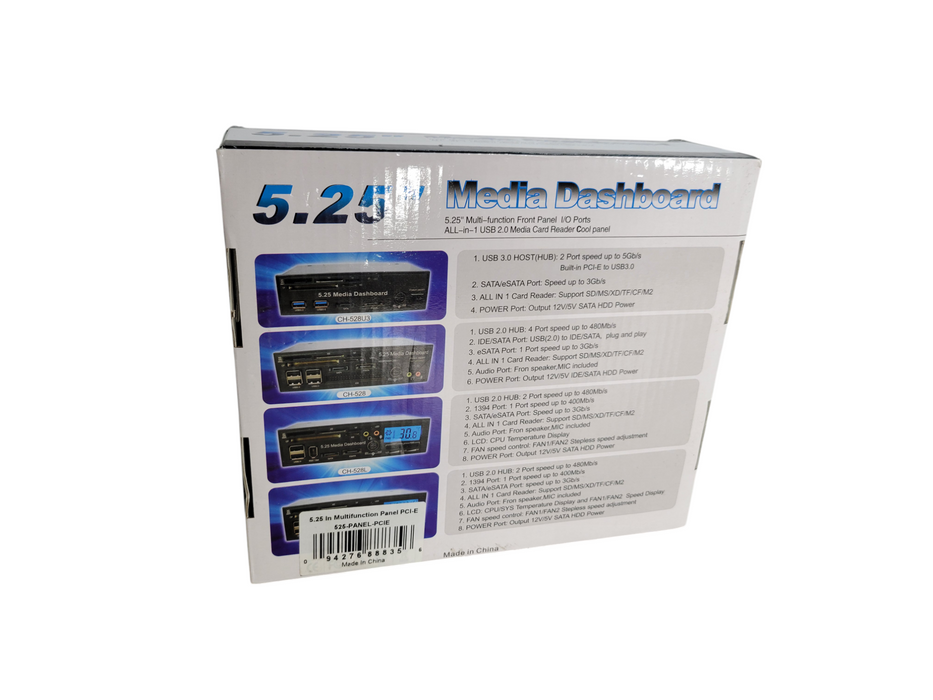 5.25" Media Dashboard / Multifunction Front Panel I/O PCIe