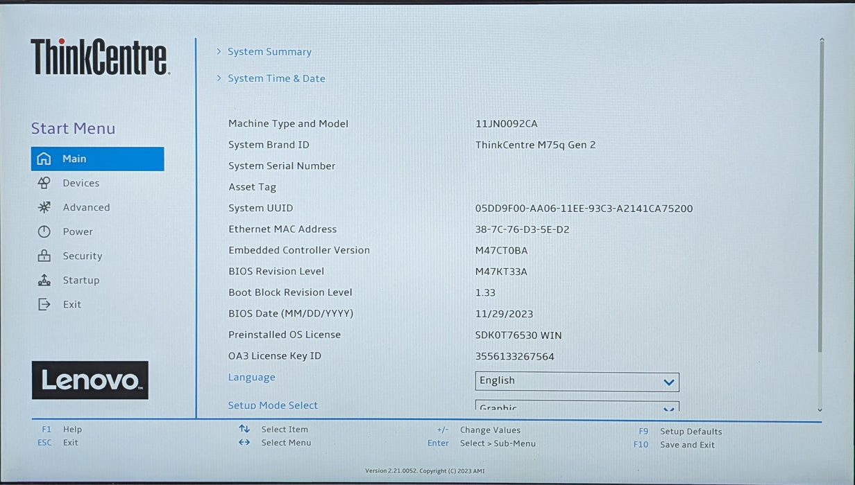 Lenovo ThinkCentre M75q Gen 2, Ryzen 5 PRO 5650GE, 16GB DDR4, 256GB NVMe, PWR