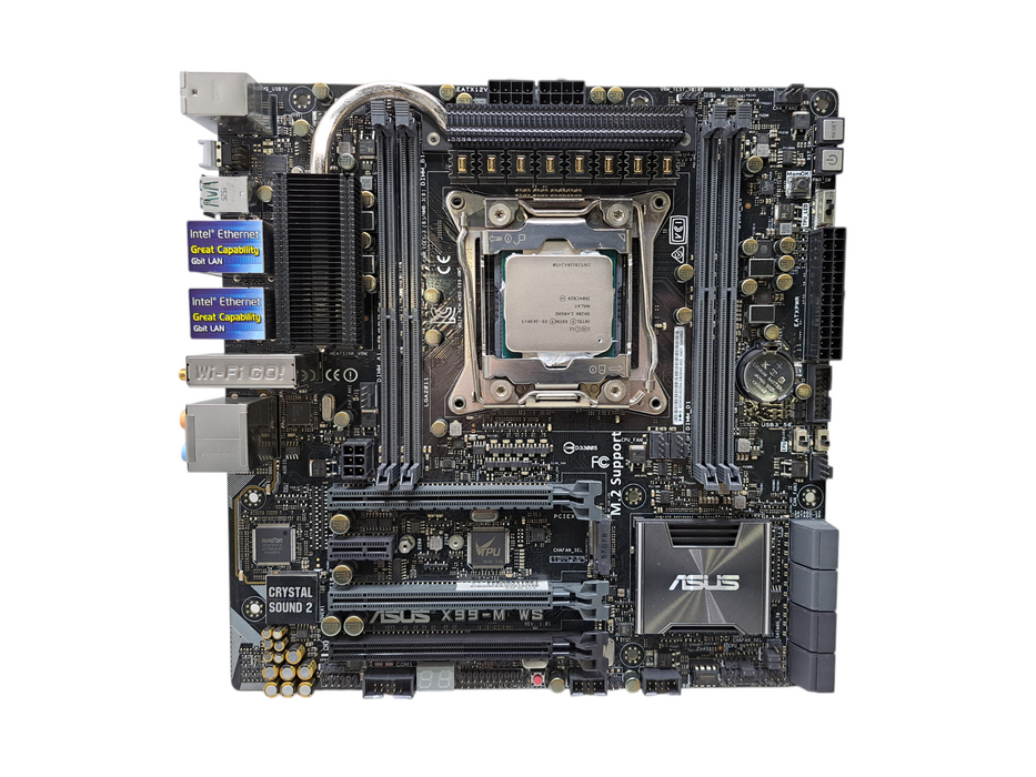 Asus X99-M WS Motherboard w/ Xeon E5-2630 v3 CPU | No RAM or I/O Shield