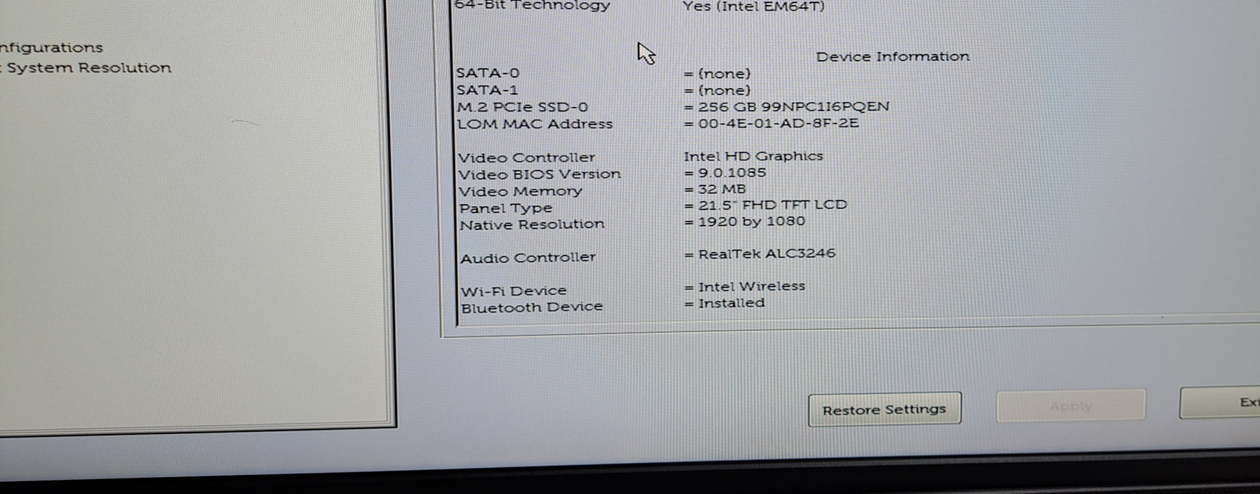 Dell OptiPlex 5270 AIO | i7-9700 @3.00GHz, 16GB DDR4, 256GB NVMe *No Stand*