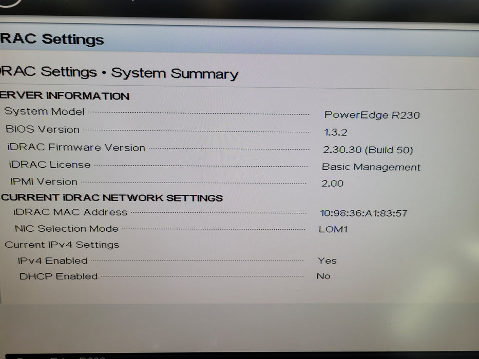 Dell PowerEdge R230 - Xeon E3-1225 v5 8GB DDR4 NO HDD PERC H330 250W PSU