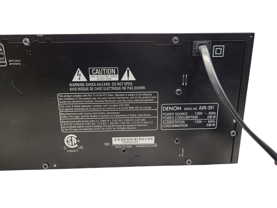 Denon AVR-391 - 5.1 Ch HDMI Home Theater Surround Sound Receiver Stereo System