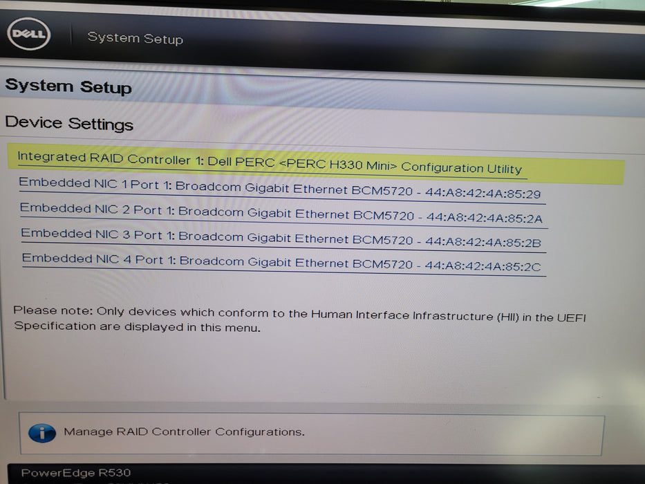 Dell PowerEdge R530 - Xeon E5-2603 v3 16GB DDR4 PERC H330 Mini 2x495W PSU