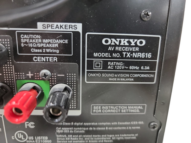 Onkyo TX-NR616 7.2-Channel Network A/V Media Receiver Only