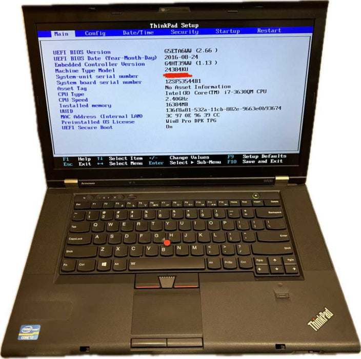 Lenovo ThinkPad W530 i7-3630QM@2.4GHz NVIDIA GPU 16GB RAM No HDD READ  BudLap