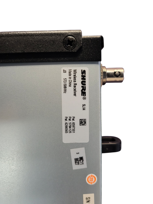 Lot of 2x Shure SLX4 Wireless Microphone Receiver Band J3 572-596 MHz No AC