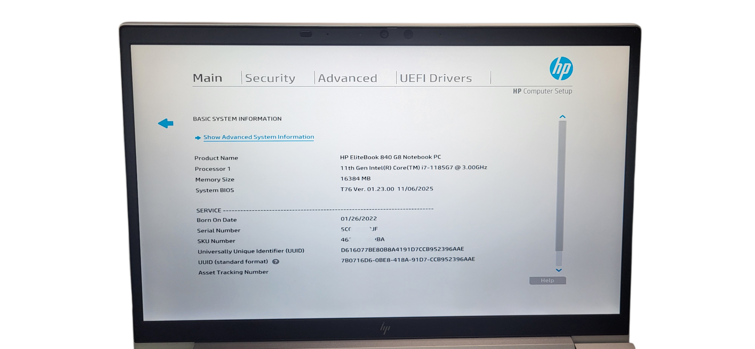 HP EliteBook 840 G8 i7-1185G7 CPU|16GB DDR4|256GB NVME W/AC