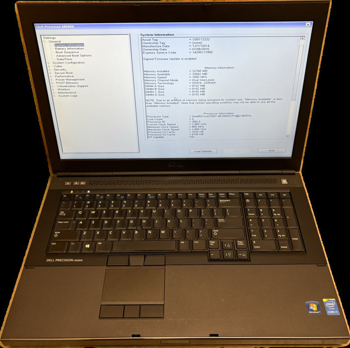 Dell Precision M6800 i7-4810MQ 32GB RAM No HDD READ  BudLap