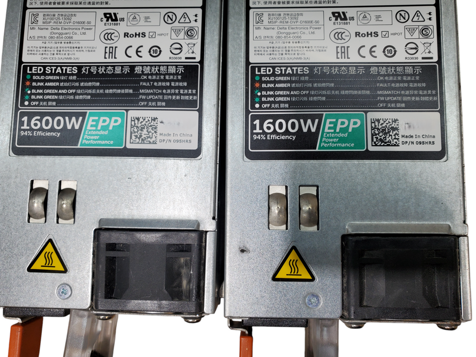 Lot 2x Dell 095HR5 1600W 80+ Platinum Server Power Supply