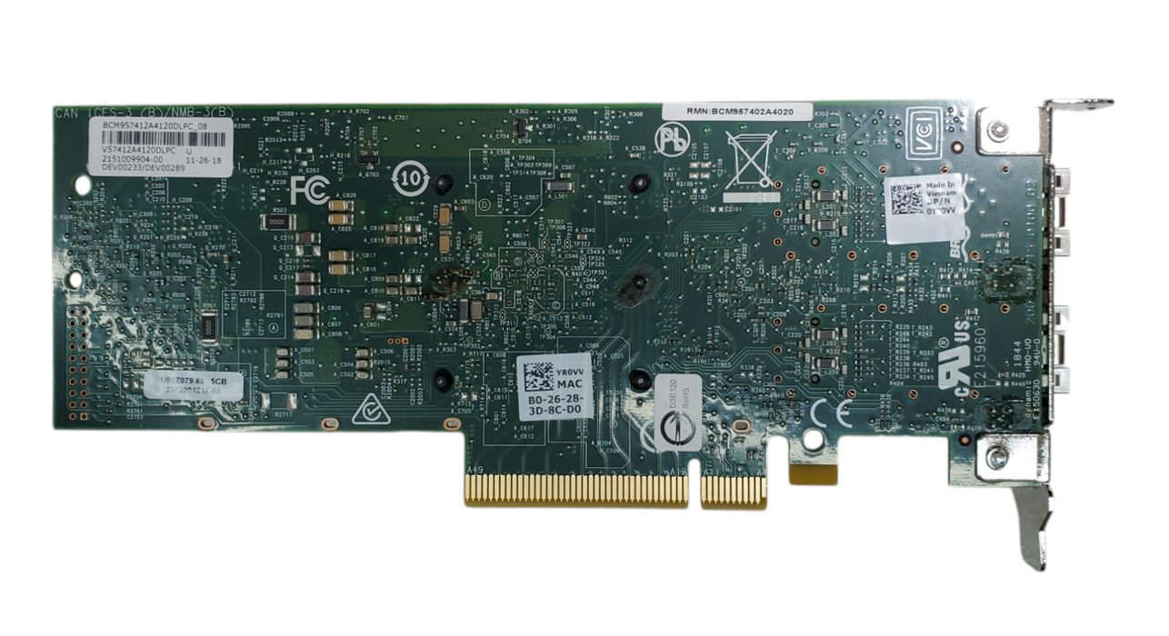 Dell 0YR0VV Broadcom 57412 2-Port 10Gb SFP+ Network Adapter