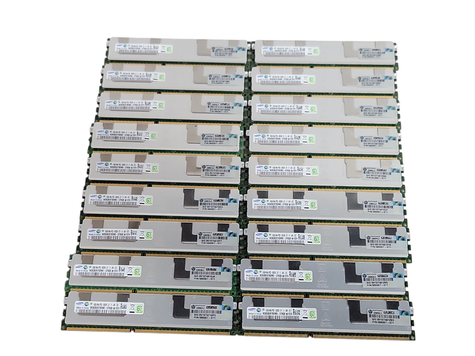 Lot of 18x Samsung 16GB 4Rx4 PC3-8500R DDr3 Server RAMs