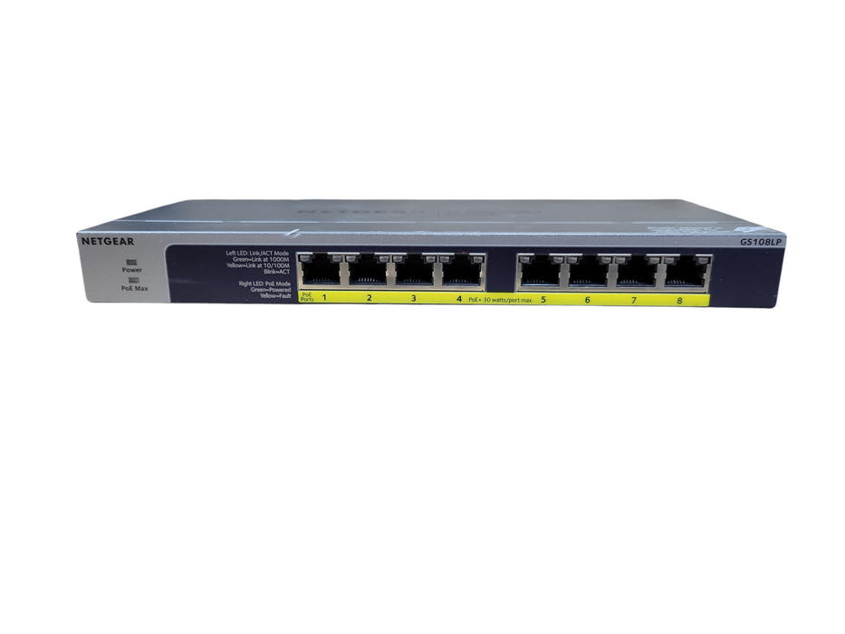 NETGEAR GS108LP 8-Port Gigabit Ethernet PoE+ Unmanaged Switch