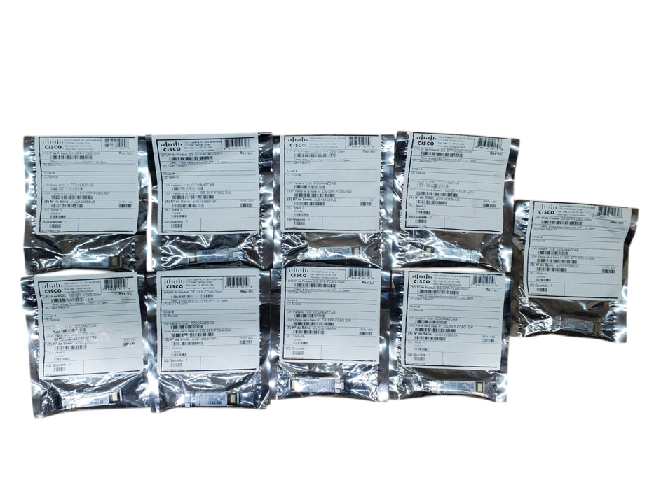 Lot 9x Cisco DS-SFP-FC8G-SW 8Gb SFP Transceiver - New
