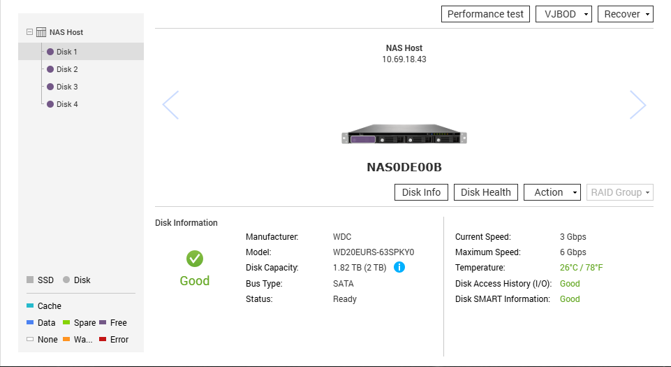 QNAP TS-453U-RP, 4-Bay NAS-Server w/ 4x2TB HDDs