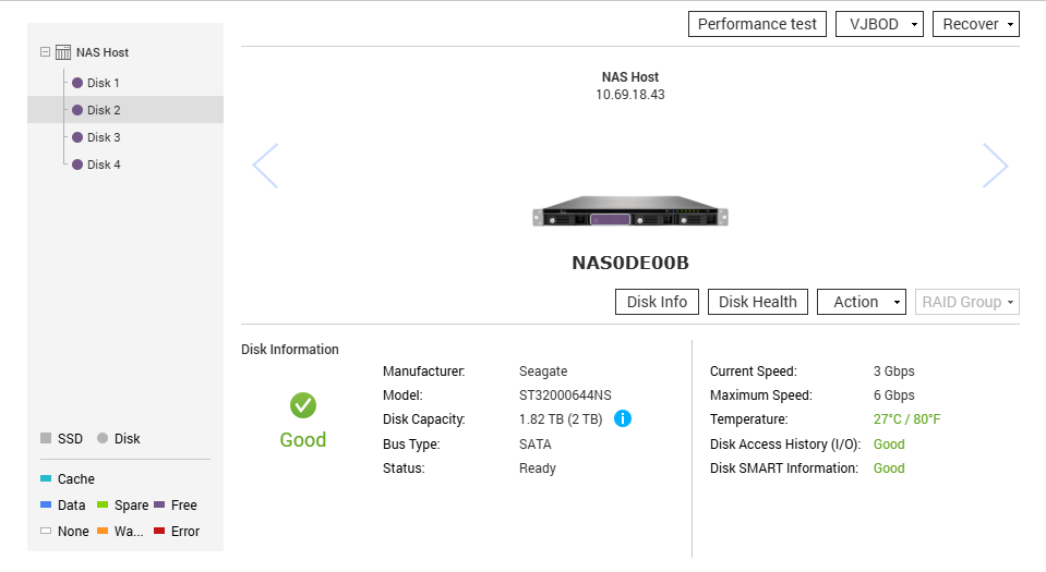 QNAP TS-453U-RP, 4-Bay NAS-Server w/ 4x2TB HDDs