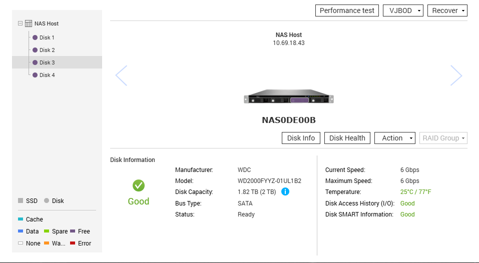 QNAP TS-453U-RP, 4-Bay NAS-Server w/ 4x2TB HDDs