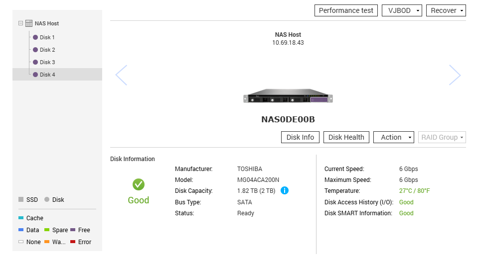 QNAP TS-453U-RP, 4-Bay NAS-Server w/ 4x2TB HDDs