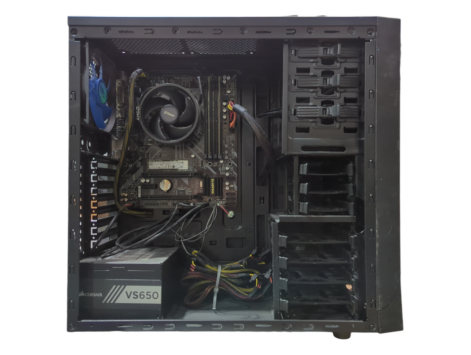 Custom PC, Gigabyte B450M DS3H, Ryzen 5 2400G, 16GB DDR4, 256GB NVMe, 650W