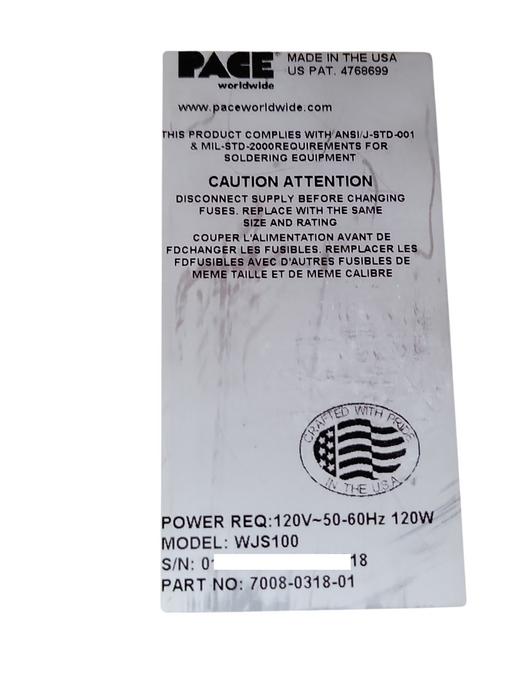 Pace Digital Desoldering Station - 7008-0318-01 - WJS 100 only, see detail