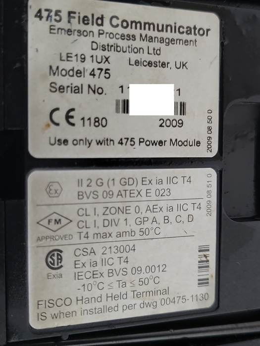Emerson HART 475 Field Communicator, see detail