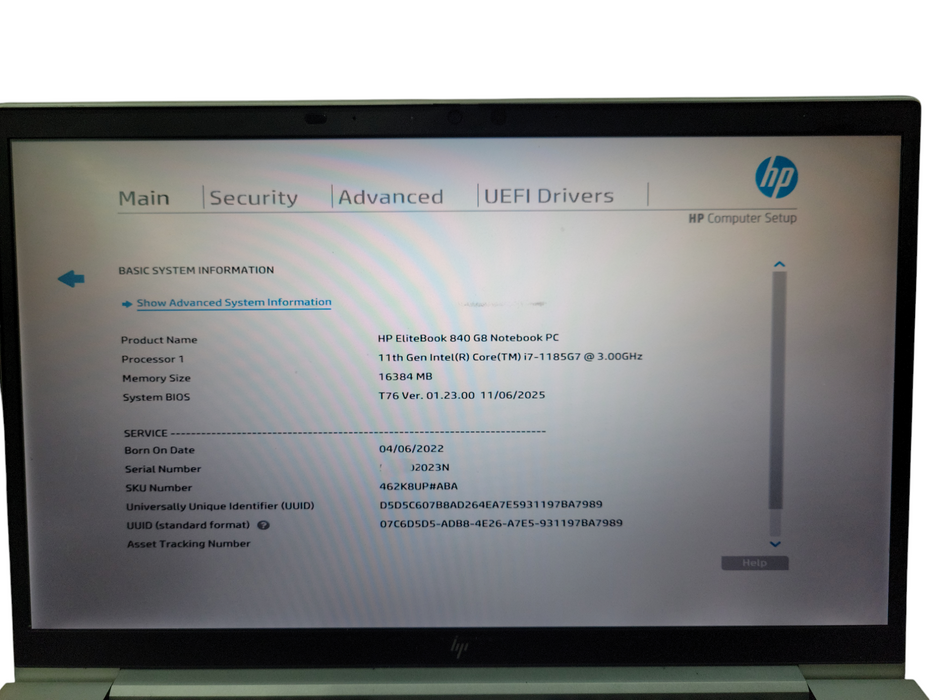 HP Elitebook 840 G8 i7-1185G7 3.0 GHz 16 GB RAM 256GB GB NVME READ