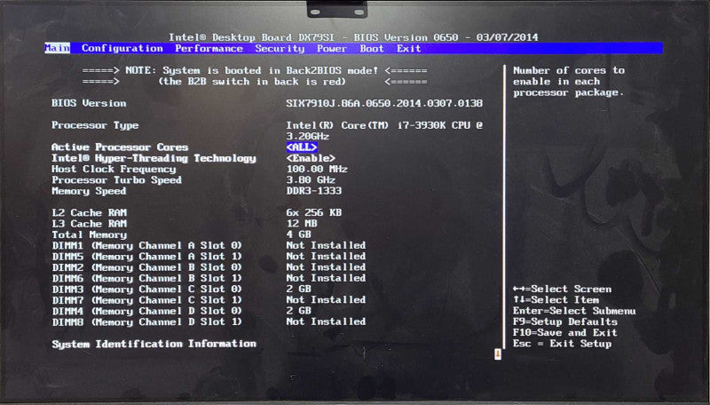 Intel DX79SI Motherboard w/ intel i7-3930K, No RAM