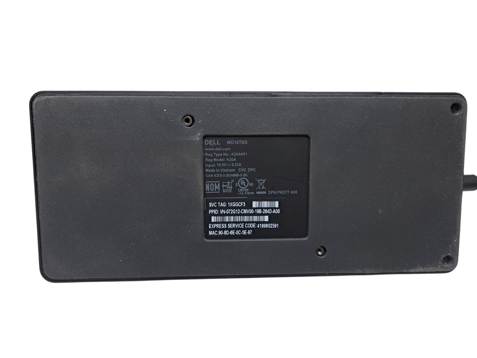 Dell WD19TBS Thunderbolt Docking Station w/ 180W Power Adapter