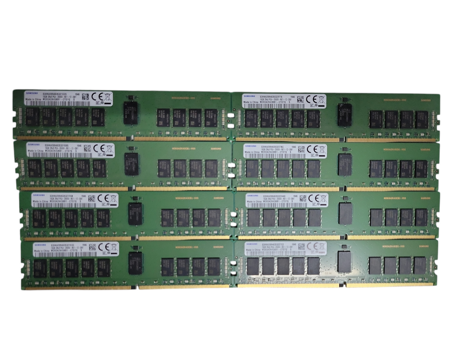 Lot of 8x Samsung 16GB 2Rx8 PC4-2666V-R DDR4 Server RAMs