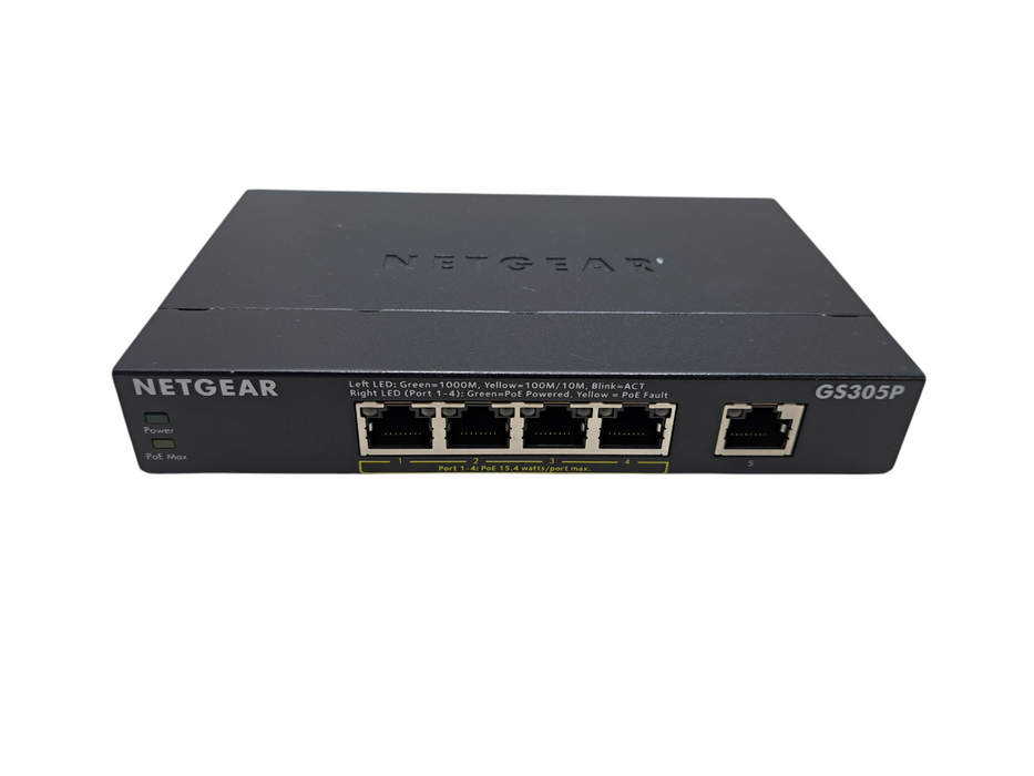 NETGEAR GS305P 5-Port Unmanaged PoE Switch *NO ADAPTER*