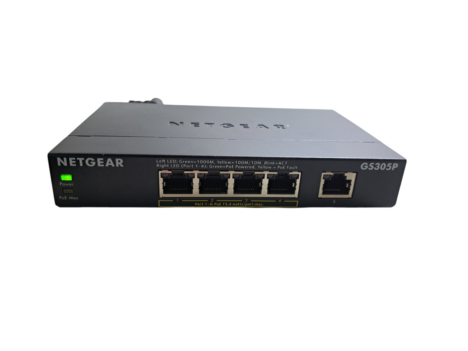 NETGEAR GS305P 5-Port Unmanaged PoE Switch *NO ADAPTER*