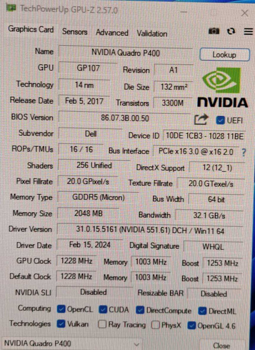 NVIDIA Quadro P400 | 2GB GDDR5 Graphics Card | 3x MiniDP | High Profile