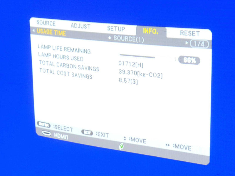 NEC NP-M322W 3200-Lumen Portable DLP Projector 1712 Lamp Hours, READ _