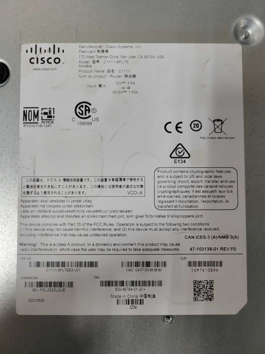 Cisco C1111X-8P Integrated Services Router with 8-Gigabit  Q_