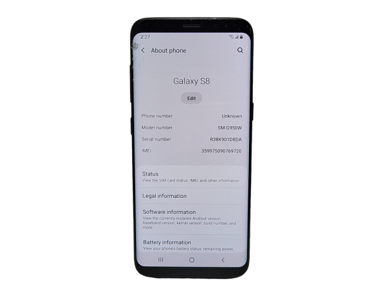 Samsung Galaxy S8 64GB (SM-G950W) - READ  $