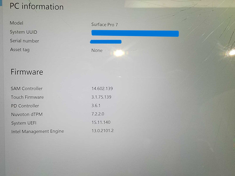 Microsoft Surface Pro 7 | i5-1035G4| 8GB RAM | 256GB SSD PARTS/REPAIR Î²