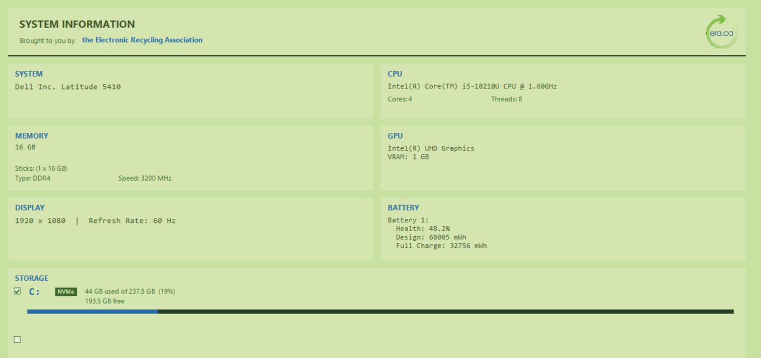 Dell Latitude 5410 | Intel Core i5-10210U, 16GB DDR4, 256GB NVMe *READ*