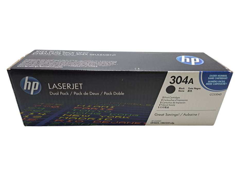 HP 304A Black Toner Cartridge Box (Single) CC530A Sealed