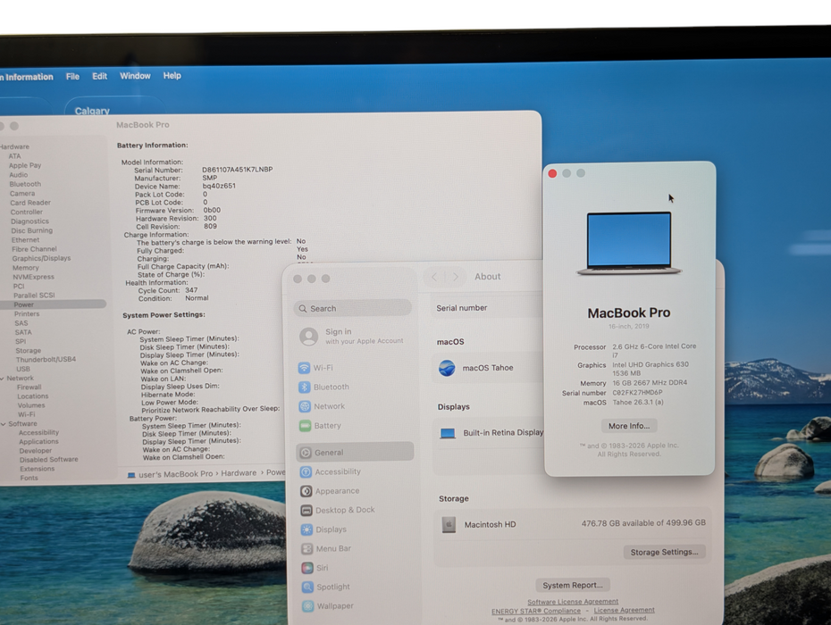 Apple MacBook Pro 16-inch 2019 Intel i7-9750H 16GB RAM 500GB Storage A2141