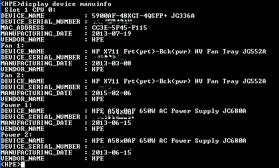 HPE 5900AF-48XGT-4QSFP+ SwitchJG336A w/ Dual Power & Fans
