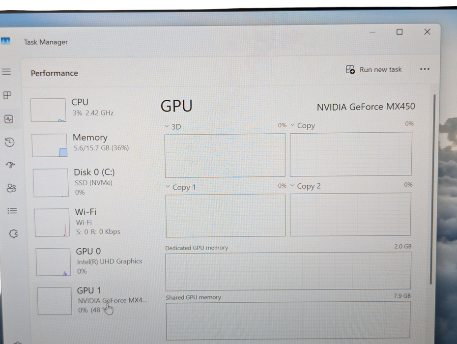 DELL Latitude 5421 Intel Core i7-11850H 16GB RAM 256GB NVMe SSD NVIDIA MX450 GPU