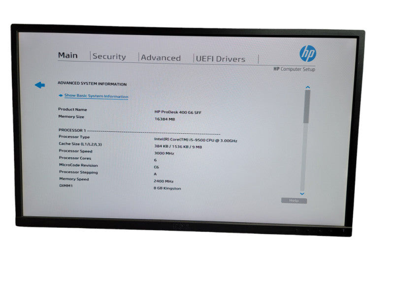 HP ProDesk 400 G6 SFF Core i5 - 9500 CPU @ 3.00GHz 16GB DDR4 Ram  Î¸