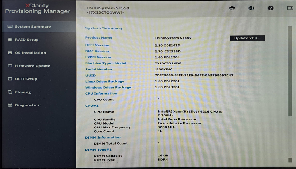 Lenovo ThinkSystem ST550 | 1x Xeon Silver 4216, 16GB DDR4, 930-8i, 2x 750W