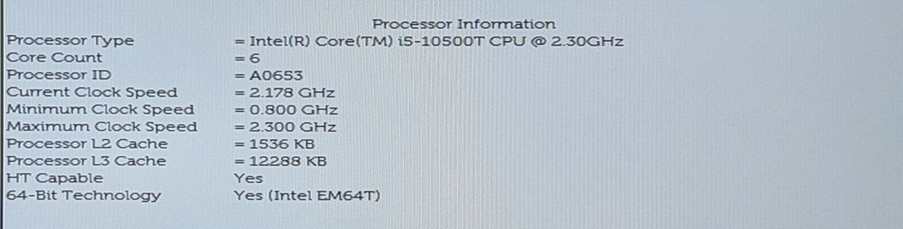 Intel Core i5-10500T @ 2.30GHz SRH3B 6-Core Desktop CPU