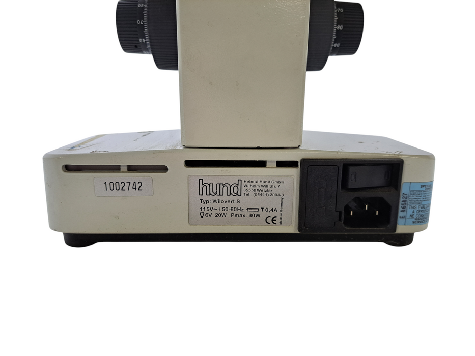 Hund Wilovert S Inverted Trinocular Photo Phase Contrast Microscope *READ*