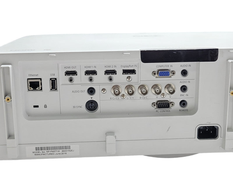 NEC NP-PA571W WXGA 5700 Lumens Projector 1033 Lamp Hours, No Remote _