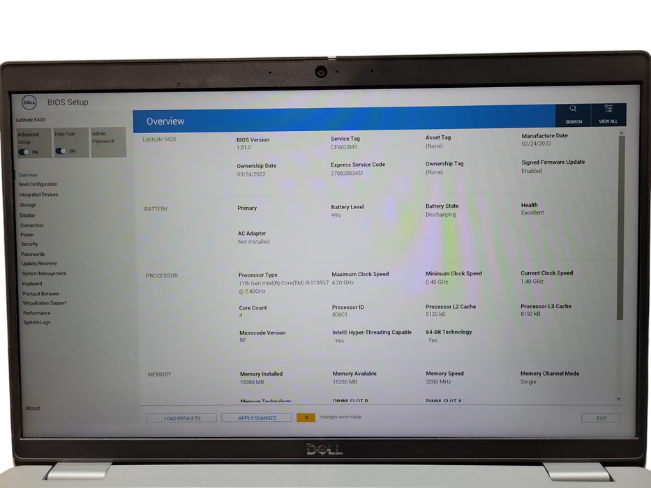 Dell Latitude 5420 - i5-1135G7, 16GB DDR4, 256GB NVMe READ
