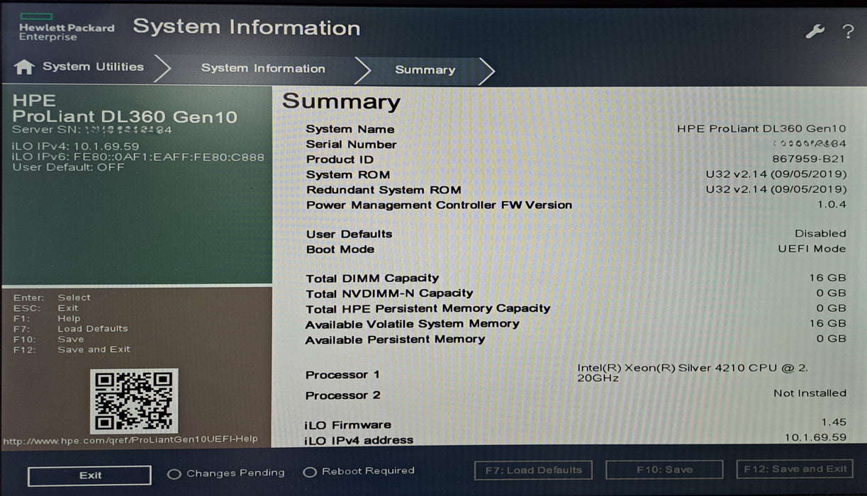 HPE ProLiant DL360 Gen10 8x 2.5" | Xeon Silver 4210 @2.20GHz, 16GB DDR4, P408i-a
