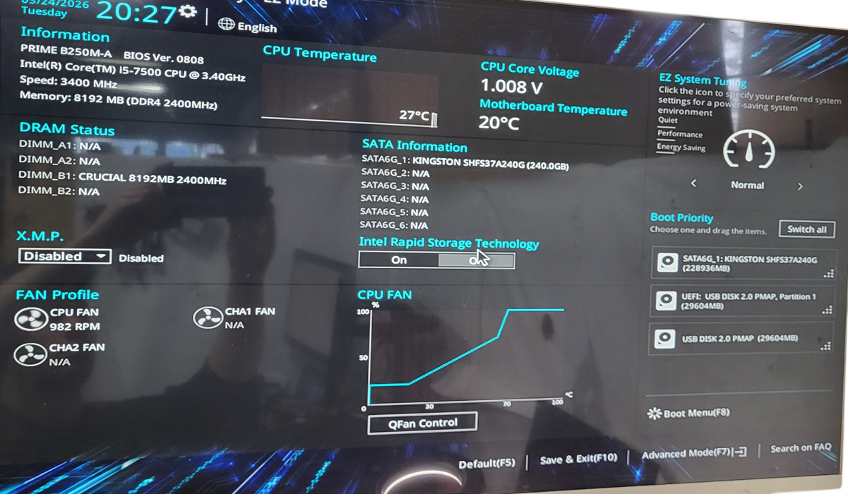 Custom PC i5-7500 CPU | 8GB DDR4 | 256GB SSD |  Prime B250M-A