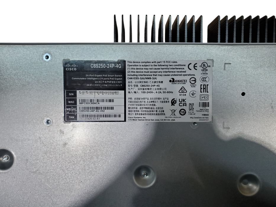 Cisco Business 250 CBS250-24P-4G | 24-Port Gigabit PoE Smart Switch