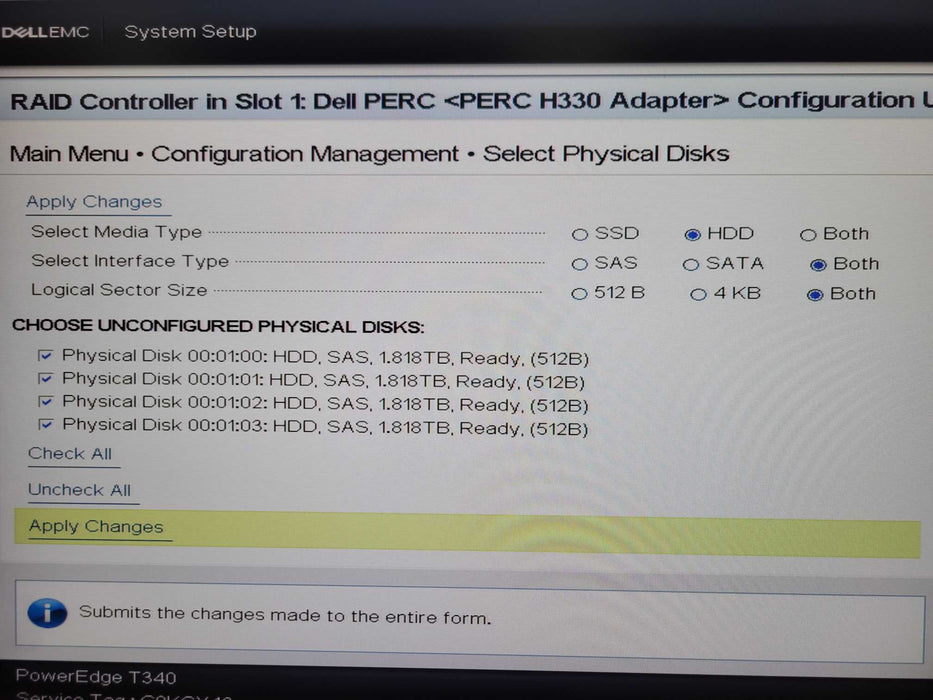 Dell PE T340 Xeon E-2234 3.60GHz, 16GB DDR4, PERC H330, 4x 2TB SAS, 2x PSU _